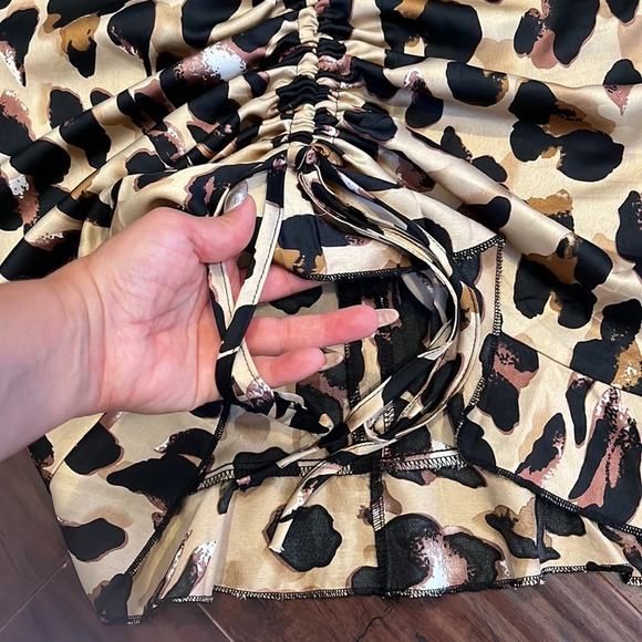 Leopard Skirt size small high low style mini skirt high low skirt brown leopard - Picture 5 of 10